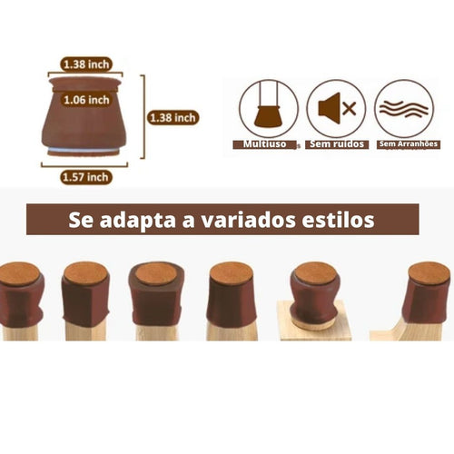 Protetor de Pé de Cadeira - Kit com 16 Peças