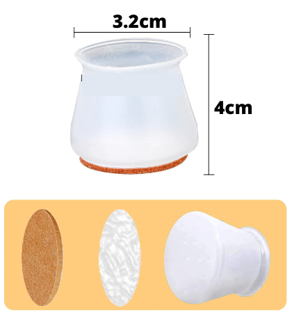 Protetor de Pé de Cadeira - Kit com 16 Peças