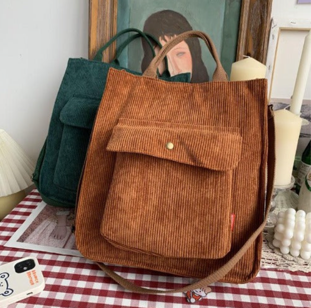 Bolsa Aveludada Cotelê