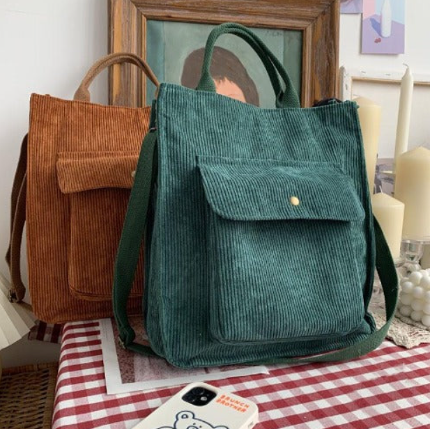 Bolsa Aveludada Cotelê