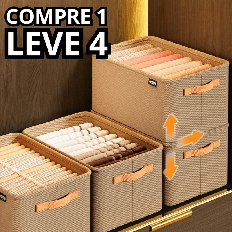 Organizador de Roupas Dobrável ClosetBox - COMPRE 1 LEVE 4