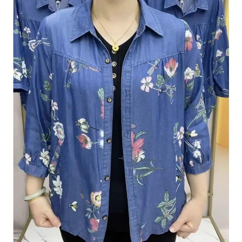 Camisa Jeans FloralVint