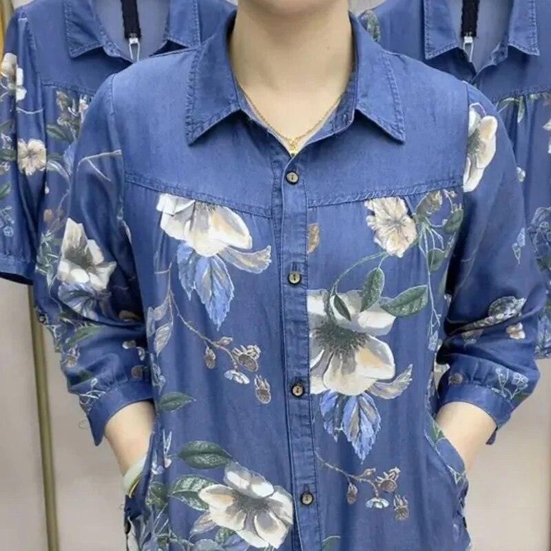 Camisa Jeans FloralVint
