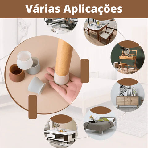 Protetor de Pé de Cadeira - Kit com 16 Peças